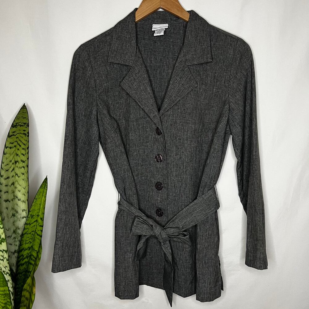 Jaclyn Smith| Women's classic gray long sleeve collared blazer